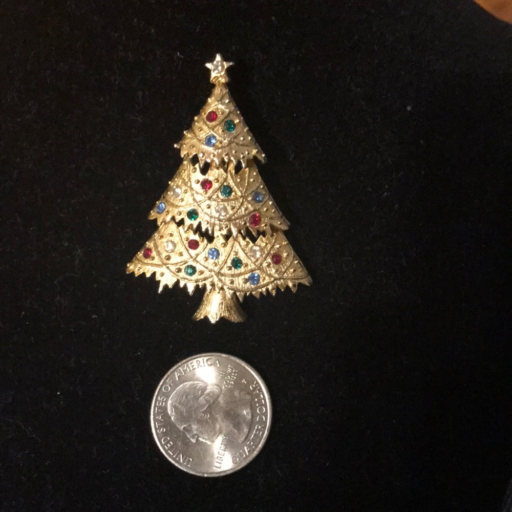 Eisenberg Ice Christmas tree brooch pin